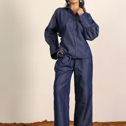 KAORI BY SHREYA AGARWAL Cotton Shirt Collar Shirt With Trousers Co-Ords-image-35