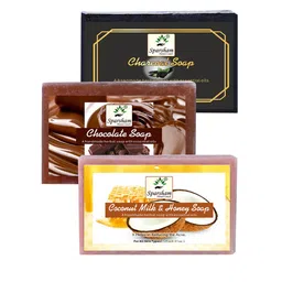 SPARSHAM-NATURE'S TOUCH Set Of 3 Charcoal & Coconut Milk & Honey Soap - 125 g Each-5