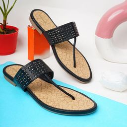 Anouk Women Textured One Toe Flats with Laser Cuts-99