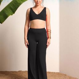 EROTISSCH Shoulder Straps Sleeveless Crop Top With Trouser-image-89