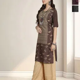 HERE&NOW Women Pack Of 3 Floral Printed Daily Straight Kurtas-image-88