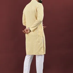 Chikan Embroidery kurta pajama set-image-42