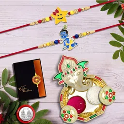 DeoDap Rakhi, Roli Chawal, Coin & Greeting Card Rakhi Gift Set-picture-44
