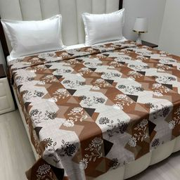 Pure Decor Brown & Grey Printed Pure Cotton 260 TC King Size Duvet Cover-picture-45