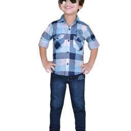 DOTSON Boys Checked Long Sleeves Shirt With Trousers-picture-25