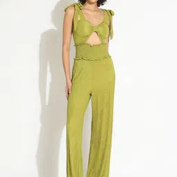 SHOWOFF Women Green Solid Basic Jumpsuit-picture-26