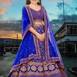 F Plus Fashion Girls Maroon Silk Blend Semi-Stitched Lehenga Choli-image-83