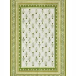 Desi Mantra White & Green Floral 120 TC Queen Bedsheet with 2 Pillow Covers-image-92