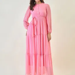 aayu Puff Sleeve Georgette Maxi Dress-image-49