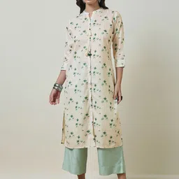 Soch Floral Printed Mandarin Collar Straight Kurta-picture-29