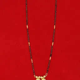 SONI JEWELLERY Gold Plated 18-inch golden Pendant Line short Mangalsutra for Women-picture-1