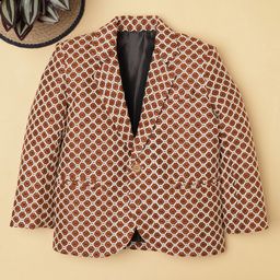 Ridokidz Boys Printed Tailored Fit Single Breasted Blazer-image-8