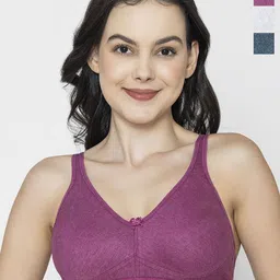 Designer Bugs Pack Of 3 T-Shirt Non Padded Full Coverage Cotton Bra-33