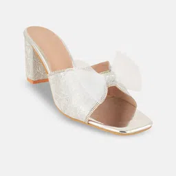 Rubeezz Women Embellished Block Sandals with Bows-16