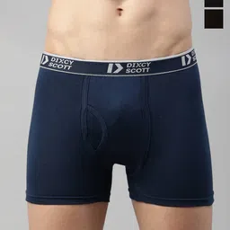 Dixcy Scott Originals 3-Pcs Pure Combed Cotton Mid-Rise Trunks CROSS TRNK-3C-P3, DBCBBL-picture-4