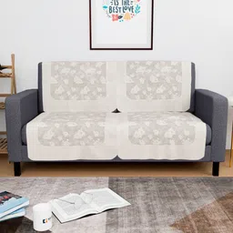 Myntra Elegant Homes Cream-Coloured Printed Cotton 4 Piece Sofa Cover-picture-27