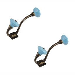 IndianShelf 2 Pcs Ceramic Wheel Wall Hangers Key Hooks-image-39