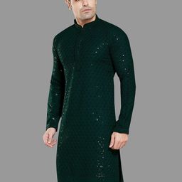 PulseIQ Men Embroidered Chikankari Kurta-image-91