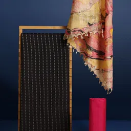 Taavi Geometric Woven Design Pure Silk Unstitched Dress Material-image-96