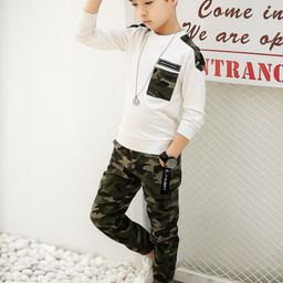 BELLIZA Boys Camouflage Printed T-shirt And Trousers Clothing Set-picture-27