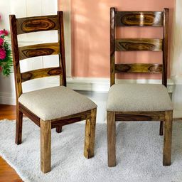 Ikiriya Set Of 2 Beige Wooded DiningChair-3