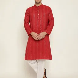 Stuffie Land Men Embellished Thread Work Kurta-picture-14