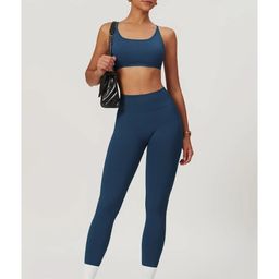 SUPERVINTAGE Shoulder Straps Sleeveless Crop Top With Leggings Co-Ords-image-90