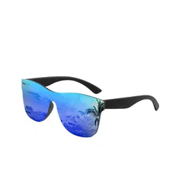 IFLASH Unisex Shield Sunglasses with UV Protected Lens 6090 BLUE MRCRY-58
