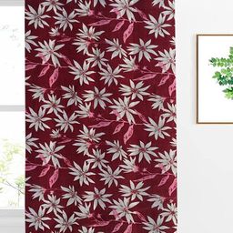 ANA Maroon & White Floral Room Darkening Window Curtain-image-23