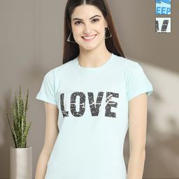 Tromko Women Typography 3 Printed Applique T-shirt-image-92