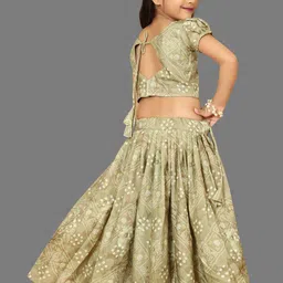 Shoryam Fashion Girls Fluorescent Green Raw Silk Lehenga Choli-image-73