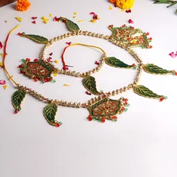 HABERE INDIA Green & Red Toran Festive Decor-picture-23