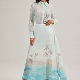 JC Collection Printed Shirt Collar Shirt With Skirt-picture-5