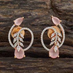 Kushal's Fashion Jewellery Rhodium-Plated Zircon Studded Geometric Studs Earrings-39