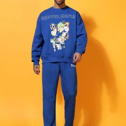 GRIFFEL Men Graphic Printed Oversized Tracksuits-picture-14