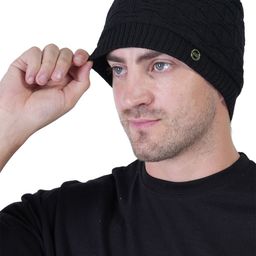 TEEMOODS Men Wollen Black Beanie Cap-image-87