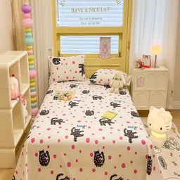 JC HOME Beige & Black Ethnic Motifs 200 TC King Bedsheet with 2 Pillow Covers-picture-27