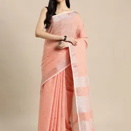 Astita Zari Linen Blend Saree-image-22