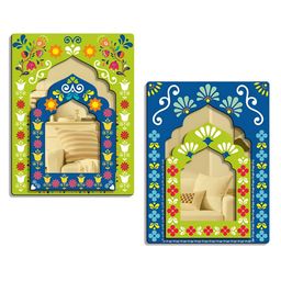 SEHAZ ARTWORKS 2- Pcs Green & Blue Wooden Printed Wall Hangings-image-66