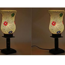 SOMIL Multicoloured Textured Glass Table Lamp-image-22