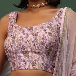 FABPIXEL Embroidered Mirror Work Semi-Stitched Lehenga & Unstitched Blouse With Dupatta image 5