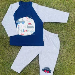 BAESD Unisex Kids Graphic Printed Night suit NS/STOP/BL-54