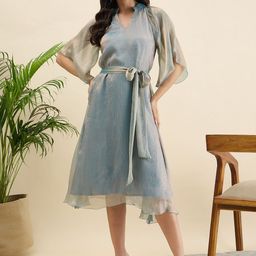 Mast & HarbourWomen Flared Sleeve Midi Dress-image-17