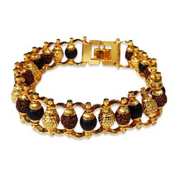 Uniqon Stainless Steel Rudraksha Beaded Wraparound Bracelet-image-35