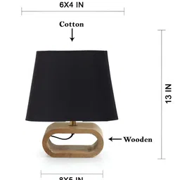 Devansh Black Wood Traditional Frusturical Shaped Table Lamp-50
