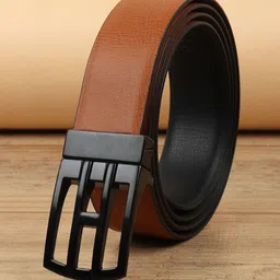 WINSOME DEAL Men Push Pin Closure Textured Formal Belt-image-88