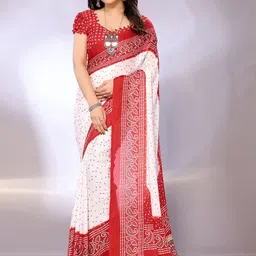 FABMORA Bandhani Poly Chiffon Saree-38