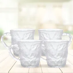 The Better Home Transparent 4 Pieces Textured Glass Dishwasher Safe Cups 280ml-image-21