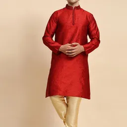 Moda Rapido Men Ethnic Motifs Embroidered Regular Thread Work Kurta with Pyjamas-picture-24