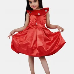 BAESD Girls Round Neck Bow Fit and Flare Dress-picture-10